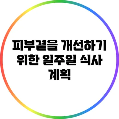 피부결을 개선하기 위한 일주일 식사 계획