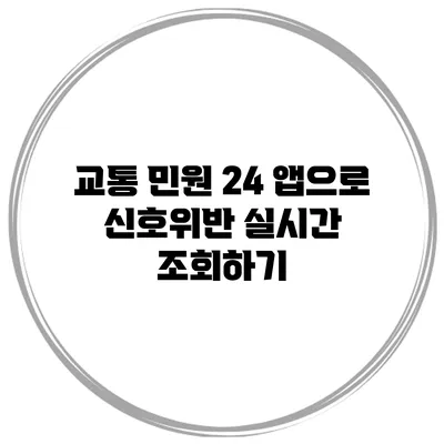교통 민원 24 앱으로 신호위반 실시간 조회하기