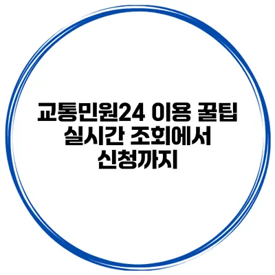 교통민원24 이용 꿀팁 실시간 조회에서 신청까지