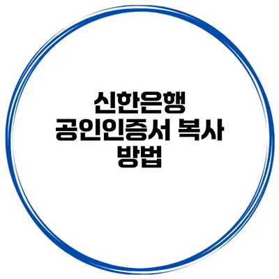 신한은행 공인인증서 복사 방법