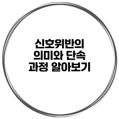 신호위반의 의미와 단속 과정 알아보기