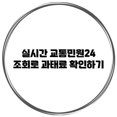 실시간 교통민원24 조회로 과태료 확인하기