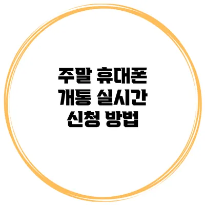 주말 휴대폰 개통 실시간 신청 방법
