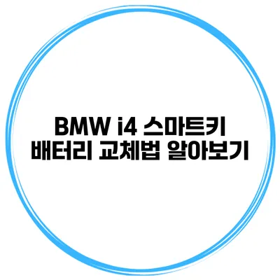 BMW i4 스마트키 배터리 교체법 알아보기