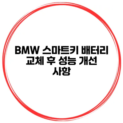 BMW 스마트키 배터리 교체 후 성능 개선 사항