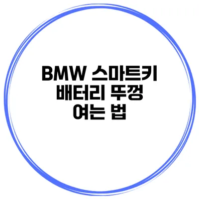 BMW 스마트키 배터리 뚜껑 여는 법