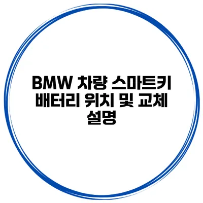 BMW 차량 스마트키 배터리 위치 및 교체 설명