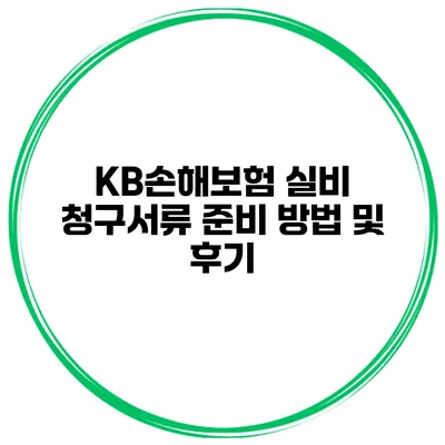 KB손해보험 실비 청구서류 준비 방법 및 후기