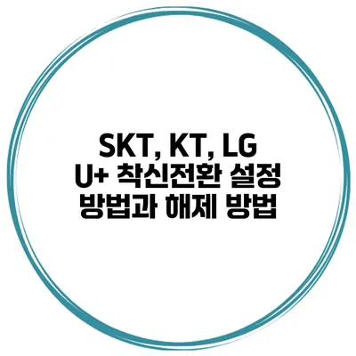 SKT, KT, LG U+ 착신전환 설정 방법과 해제 방법