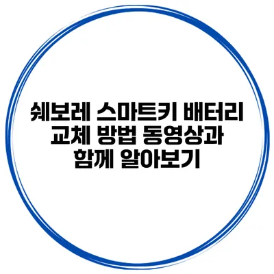 쉐보레 스마트키 배터리 교체 방법 동영상과 함께 알아보기