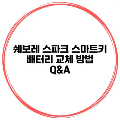 쉐보레 스파크 스마트키 배터리 교체 방법 Q&A