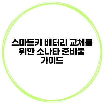 스마트키 배터리 교체를 위한 소나타 준비물 가이드