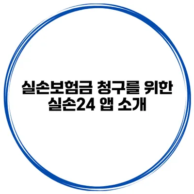 실손보험금 청구를 위한 실손24 앱 소개