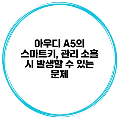 아우디 A5의 스마트키, 관리 소홀 시 발생할 수 있는 문제